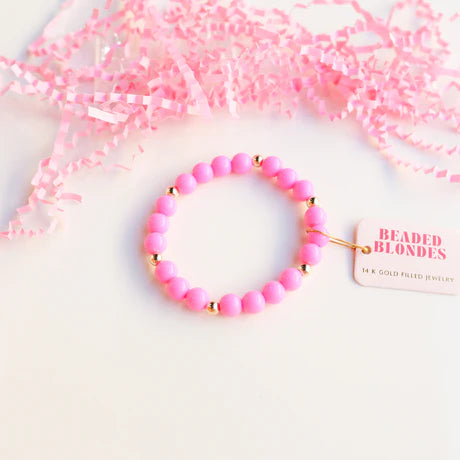 Beaded Blondes | Set of Three | Hot Pink Bubble Bracelet Set - preenteronline