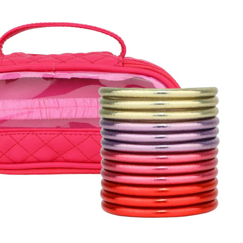 BuDhaGirl | Set of 12 | All Weather Bangles Holiday Gift Bundle in Pink