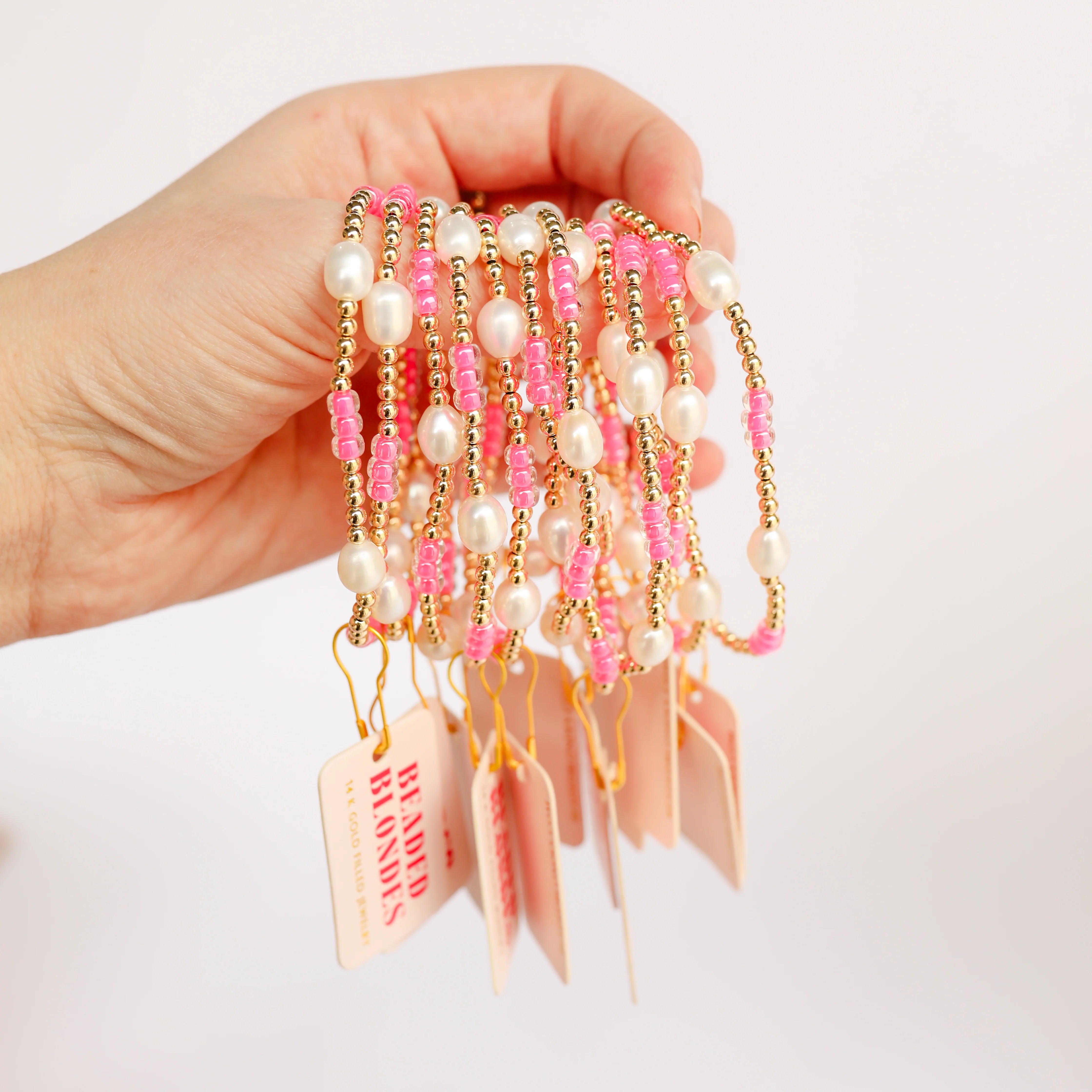 Beaded Blondes | Hot Pink Pearl Poppi Bracelet - preenteronline