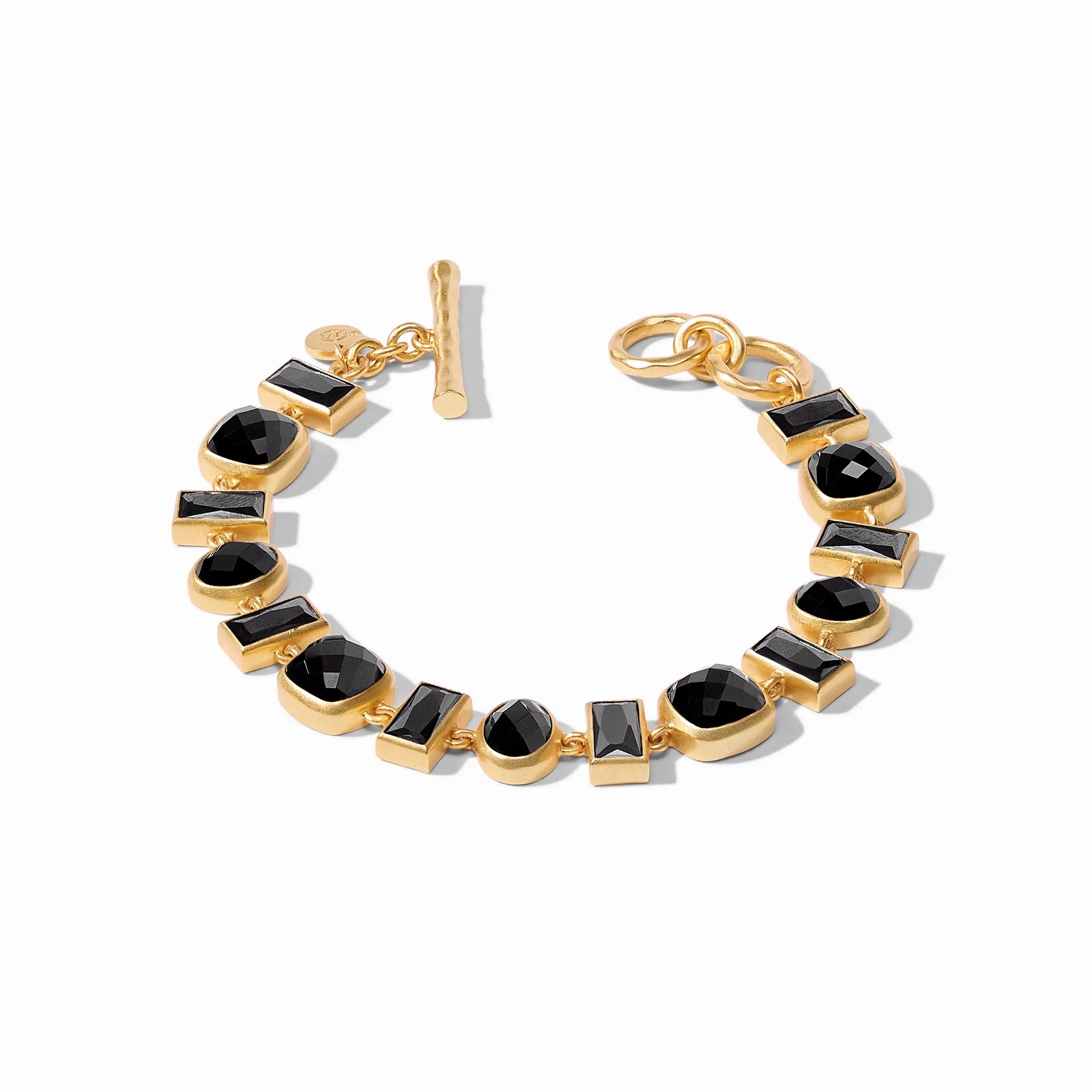 Julie Vos | Antonia Tennis Bracelet with Obsidian Black Crystals in Gold - preenteronline