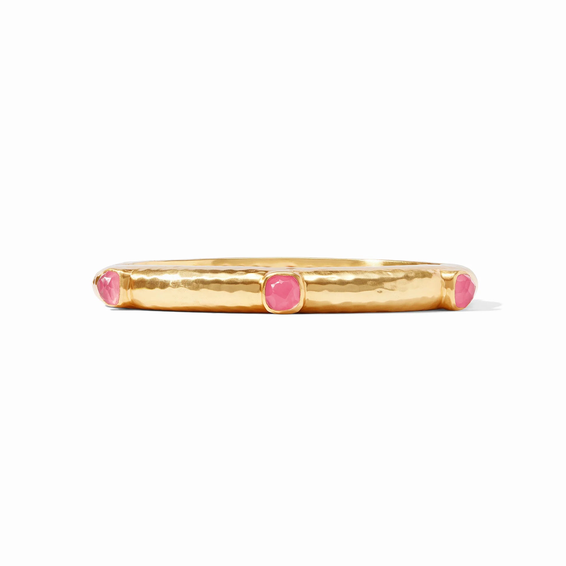 Julie Vos | Catalina Hinge Bangle with Peony Pink Crystals in Gold - preenteronline