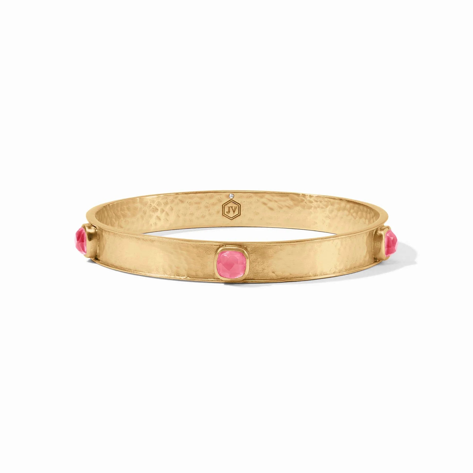 Julie Vos | Catalina Stone Bangle with Iridescent Peony Pink Stones in Gold - preenteronline