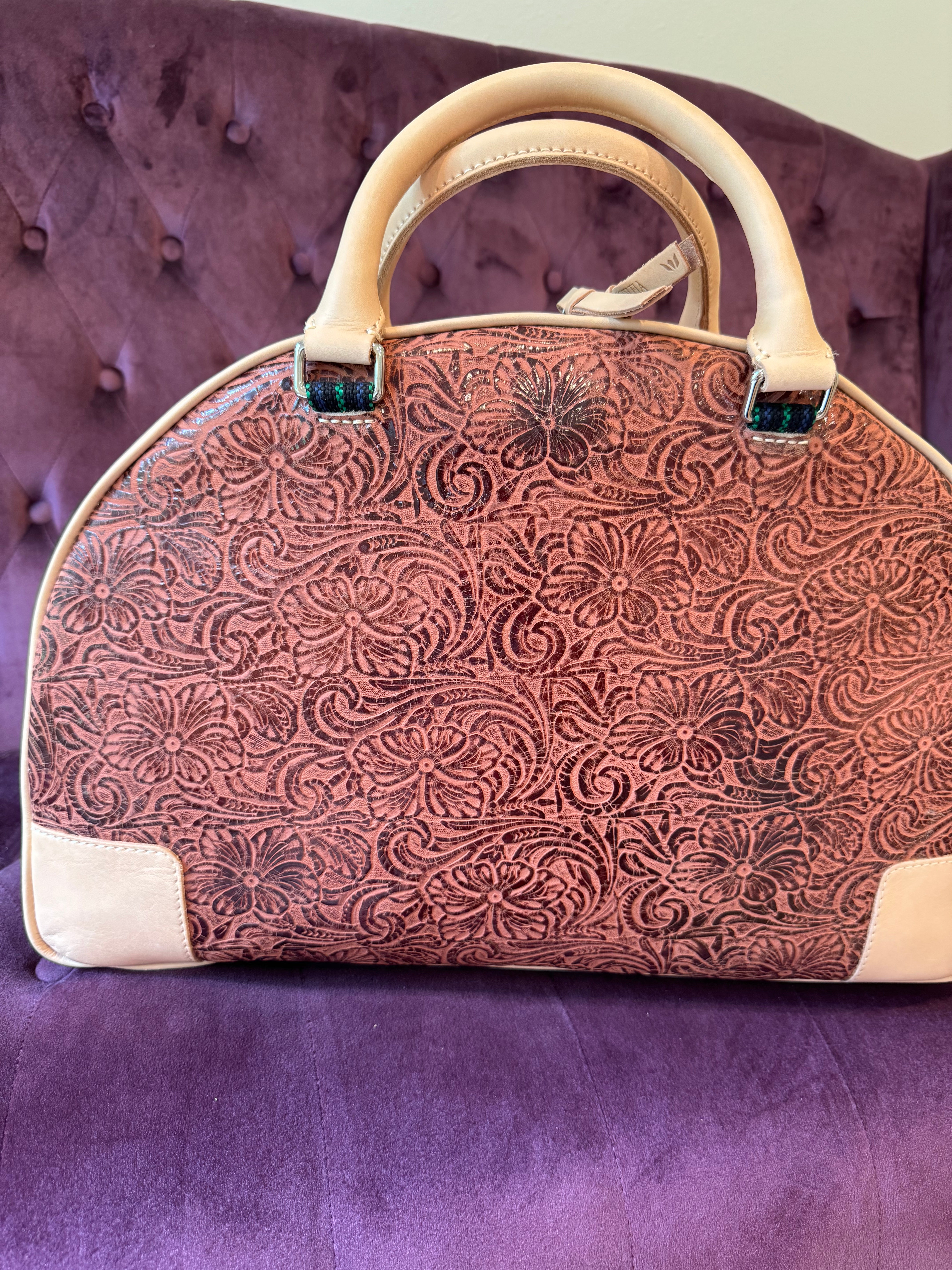 Blemished Consuela #2404 Sally Brown Tooled Commuter Bag • FINAL SALE - preenteronline