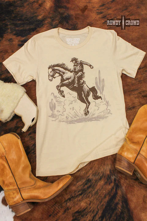 Online Exclusive | Buster Bronc Short Sleeve Graphic Tee in Beige - preenteronline