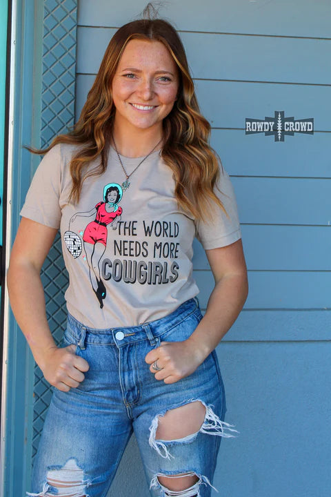 Online Exclusive | More Cowgirls Short Sleeve Graphic Tee in Tan - preenteronline