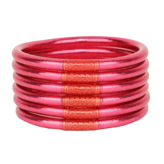 BuDhaGirl | Set of Six | All Weather Bangles in BDG Pink - preenteronline