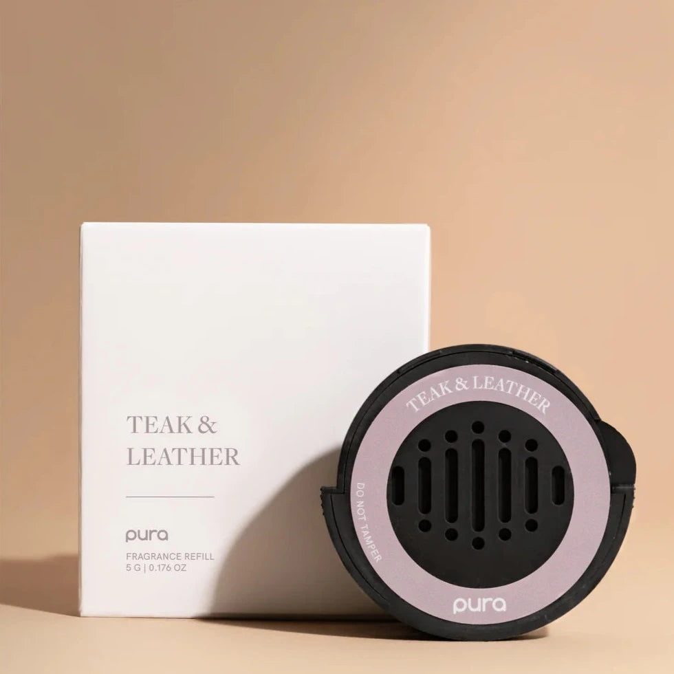 Pura | Fragrance Insert for Car Diffuser Device | Teak & Leather - preenteronline