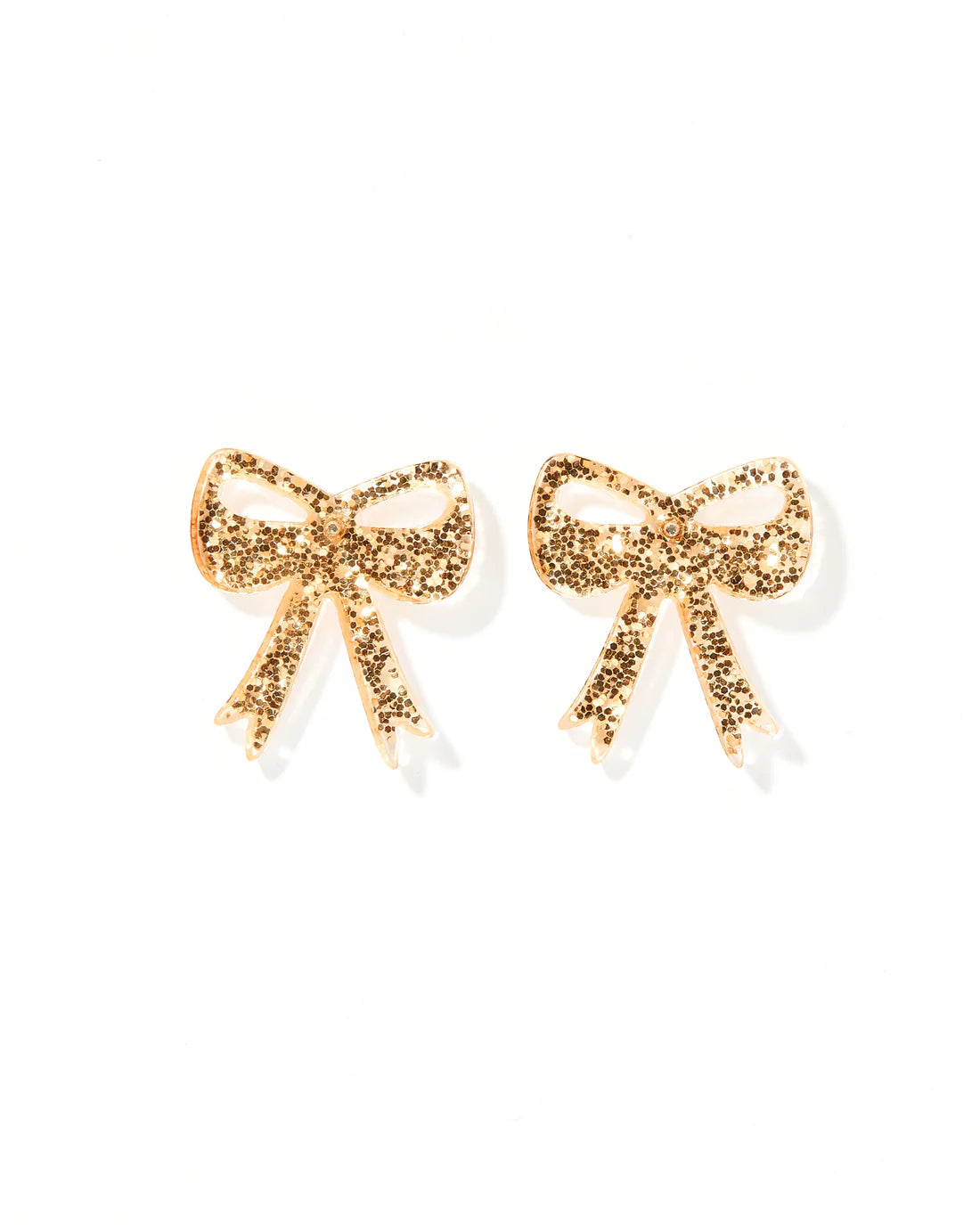 Linny Co | Sophia Bow Stud Earrings in Gold Glitter