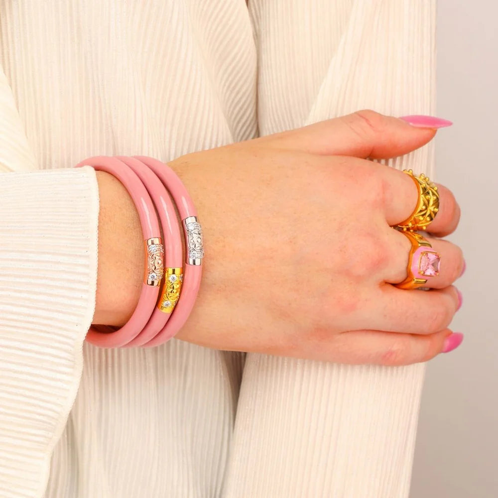 BuDhaGirl | Set of Three | Three Kings All Weather Bangles in Blush