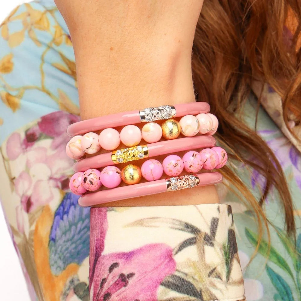 BuDhaGirl | Marble Beaded Bracelet in Pink