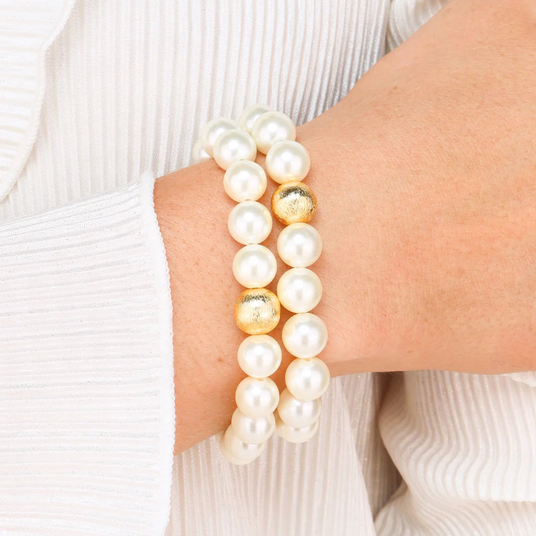 BuDhaGirl | White Pearl Mala Beaded Bracelet - preenteronline