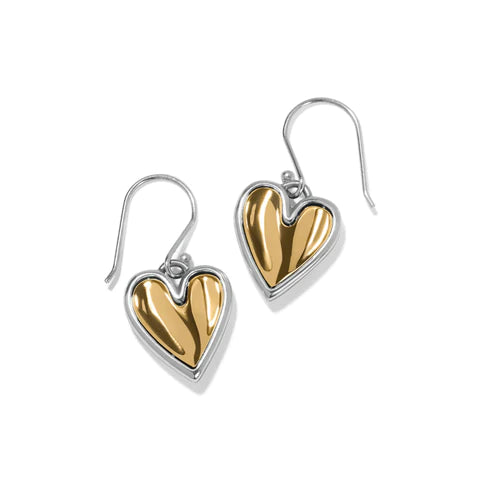 Brighton | Cascade Heart Reversible French Wire Earrings in Silver and Gold Tone - preenteronline