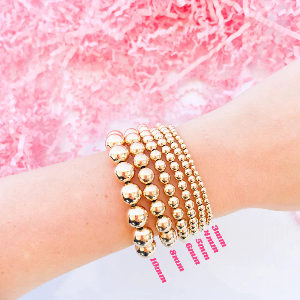 Beaded Blondes | 6MM Gold Beaded Bracelet - preenteronline