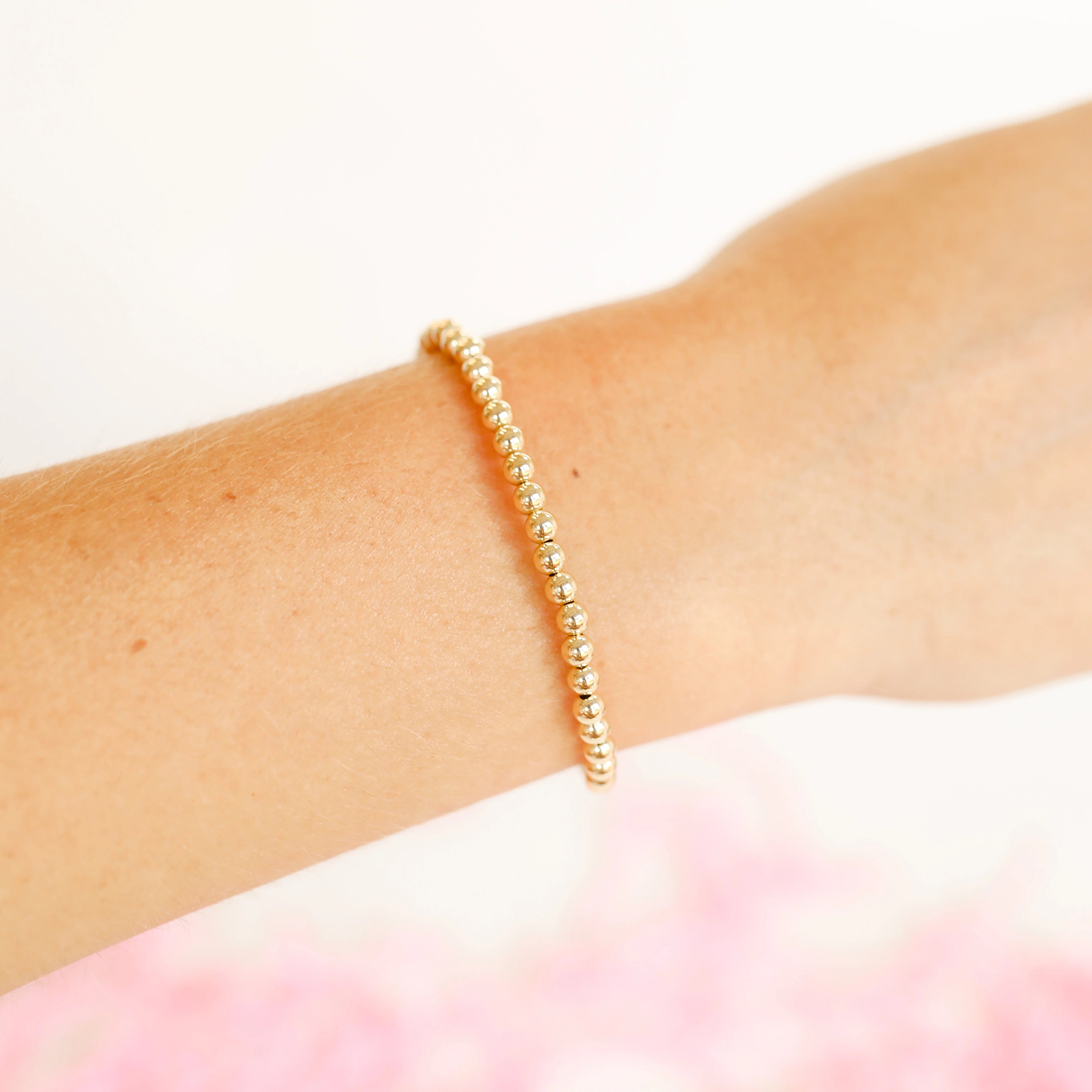 Beaded Blondes | 4MM Gold Beaded Bracelet - preenteronline