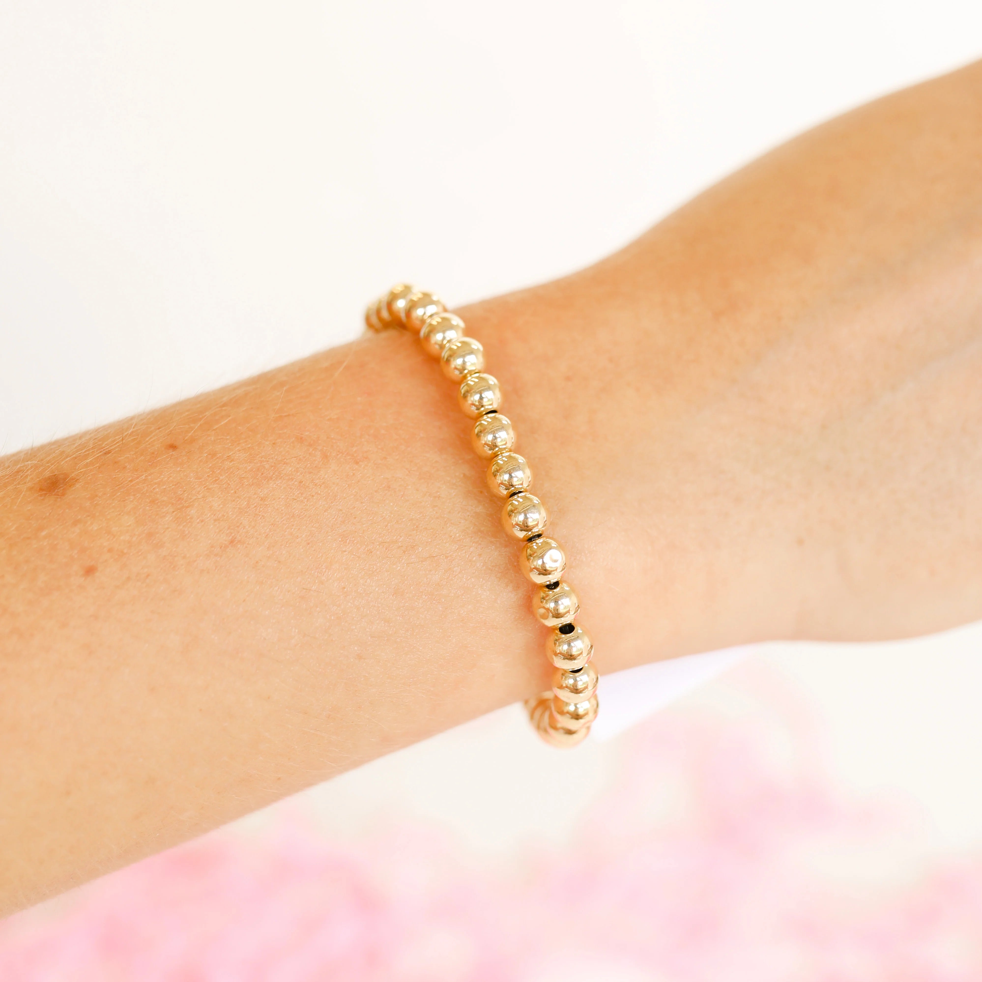 Beaded Blondes | 6MM Gold Beaded Bracelet - preenteronline