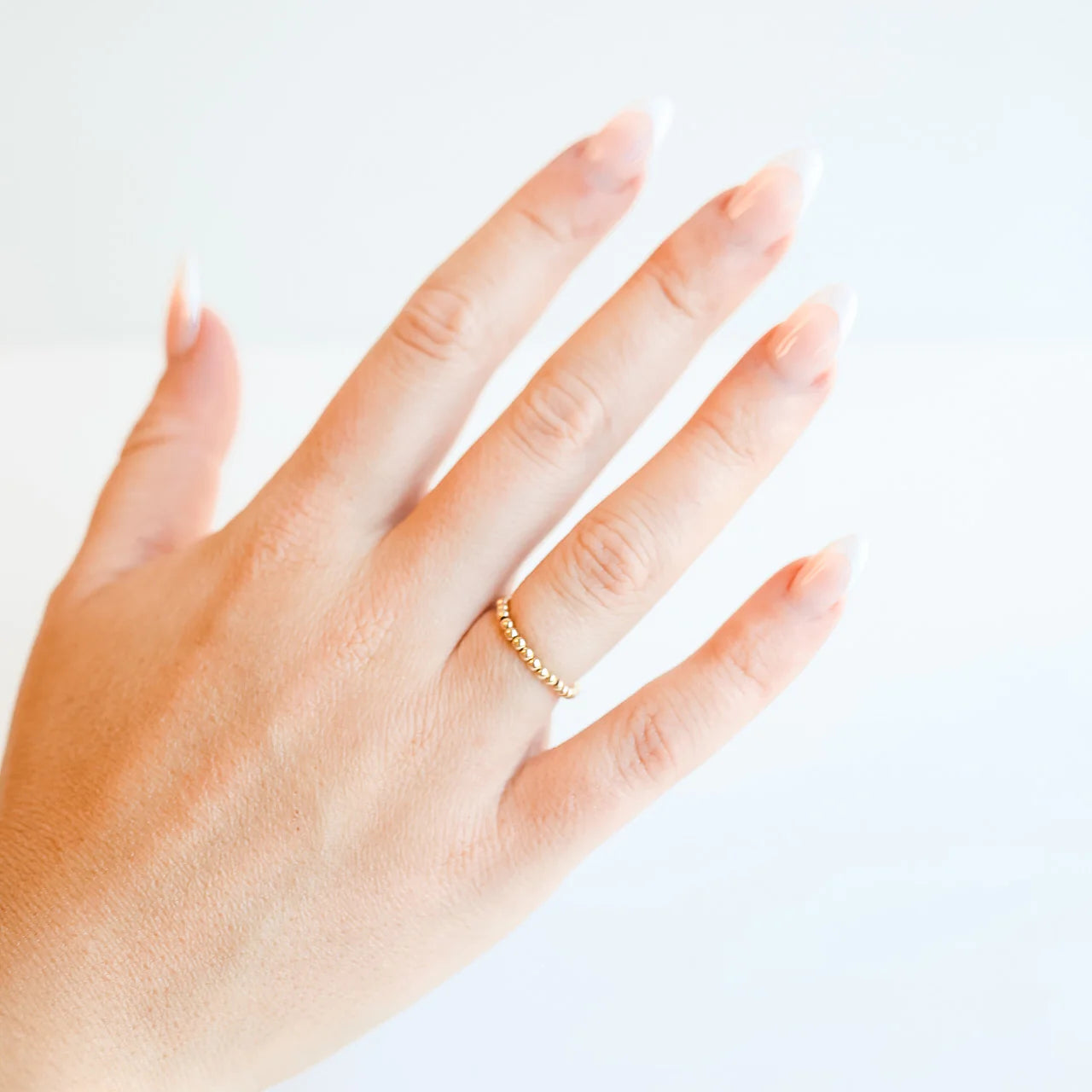 Beaded Blondes | Lexi 2MM Beaded Band Ring in Gold - preenteronline