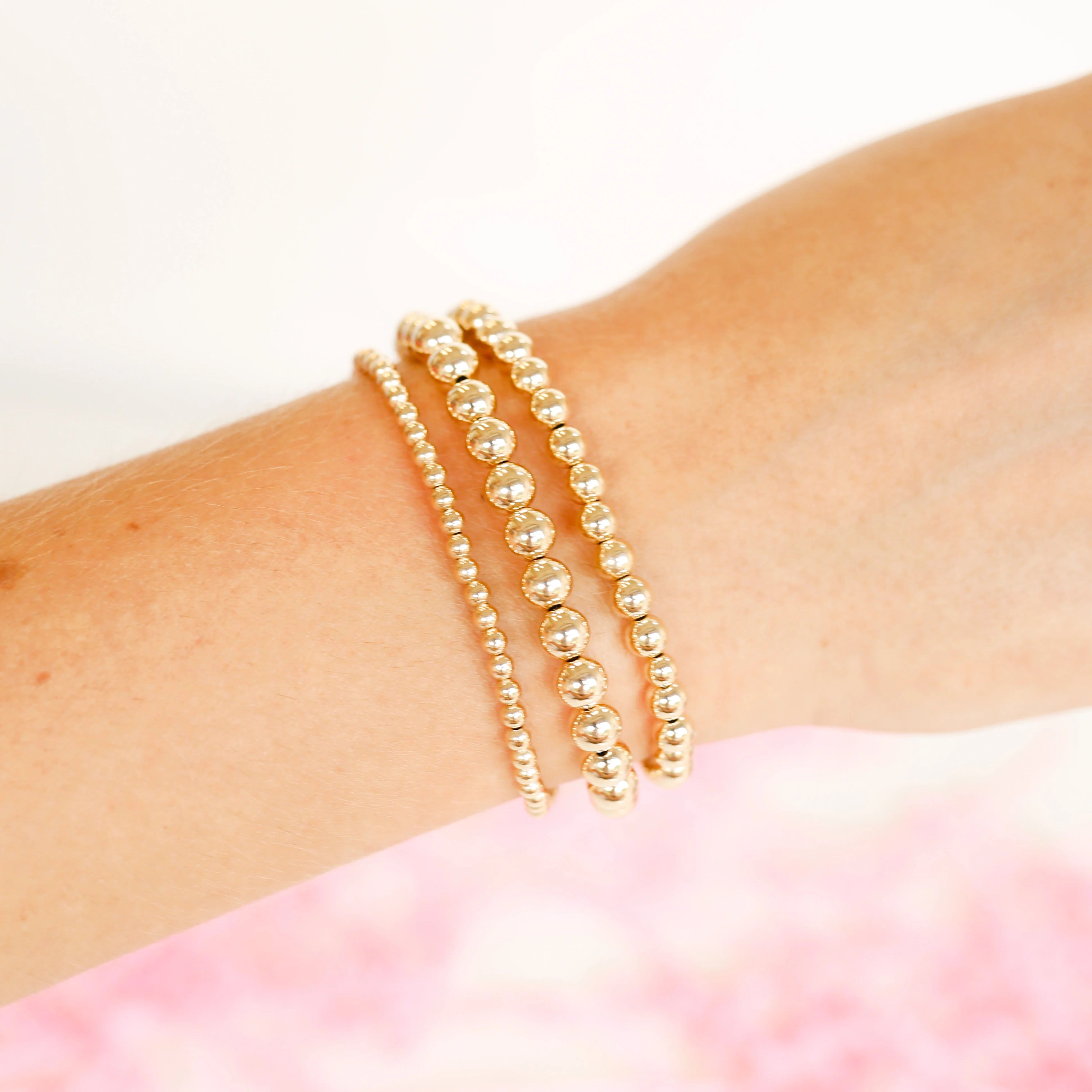 Beaded Blondes | 6MM Gold Beaded Bracelet - preenteronline