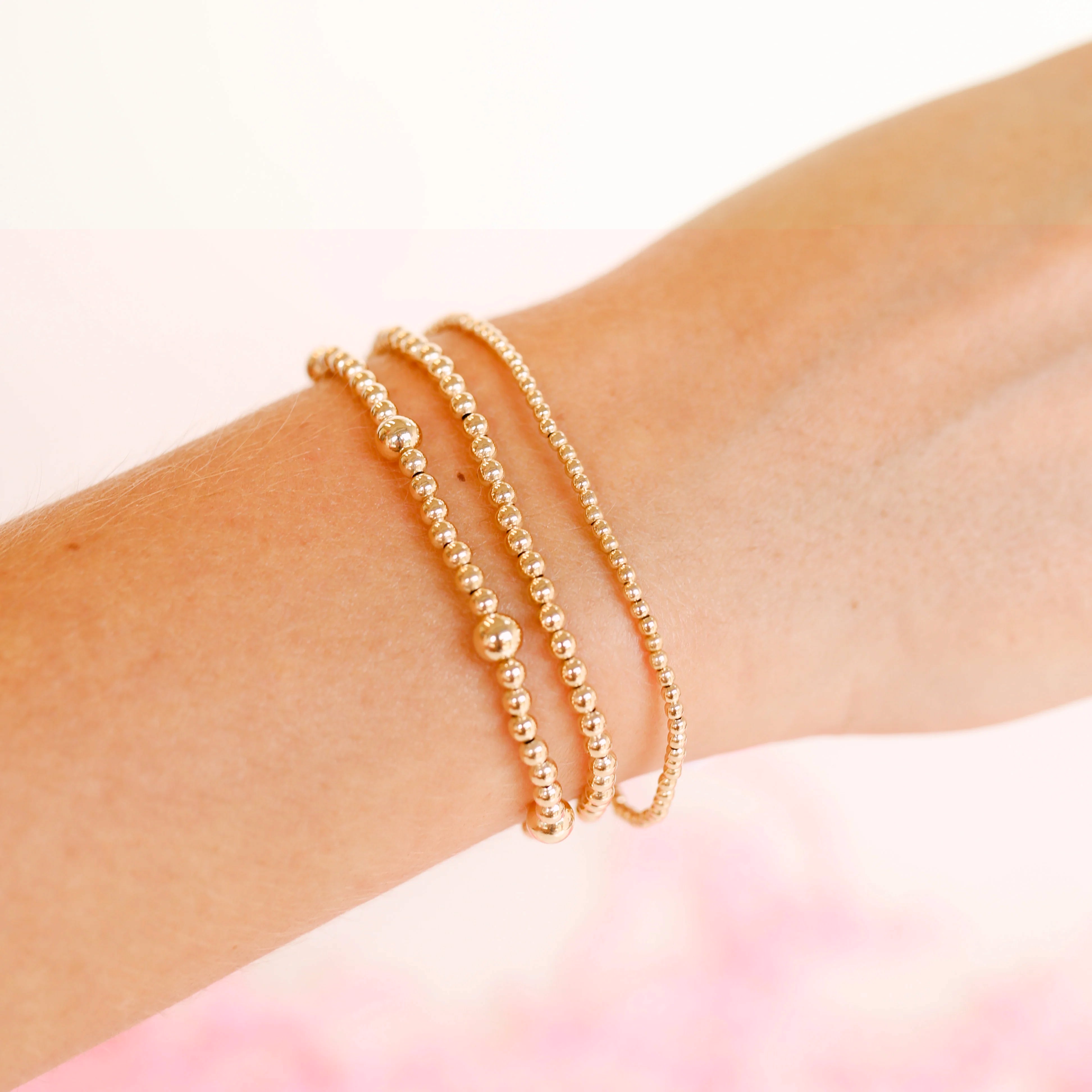 Beaded Blondes | 3MM Gold Beaded Bracelet - preenteronline