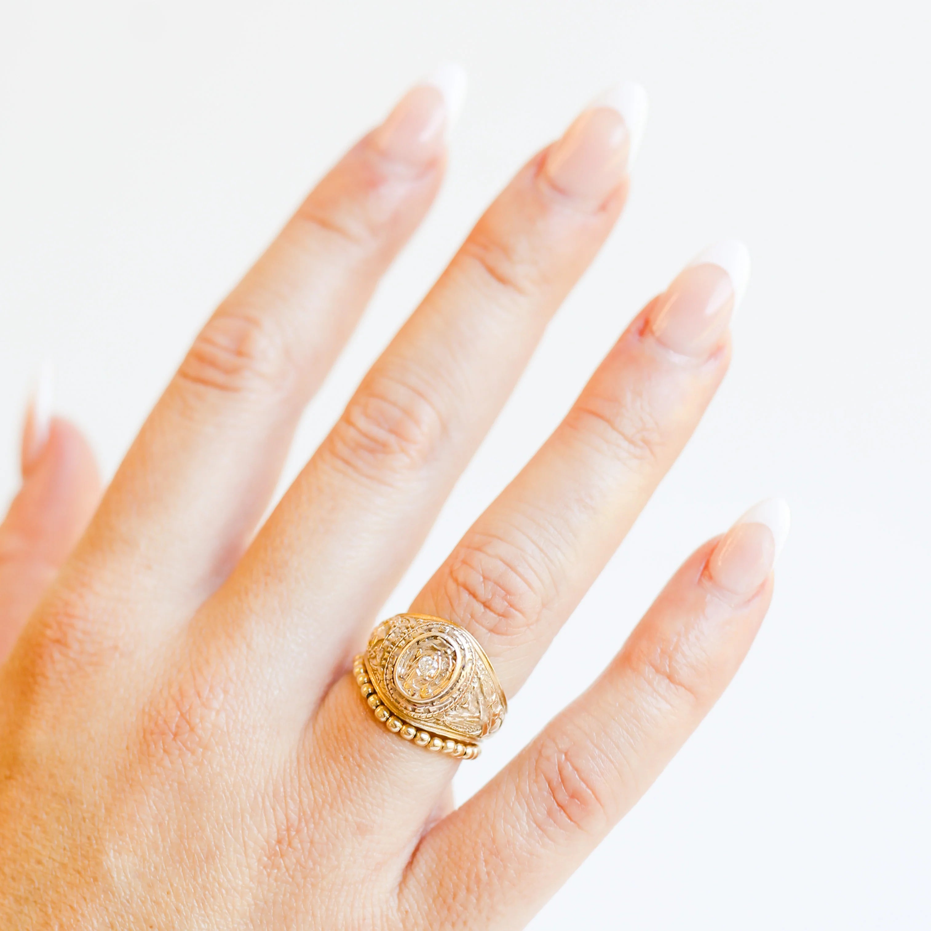 Beaded Blondes | Lexi 2MM Beaded Band Ring in Gold - preenteronline