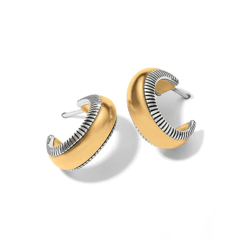 Brighton | Interlok Noir Small Hoop Earrings in Gold and Silver Tone - preenteronline