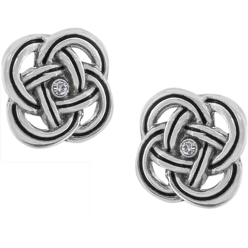 Brighton | Interlok Mini Post Stud Earrings in Silver Tone - preenteronline