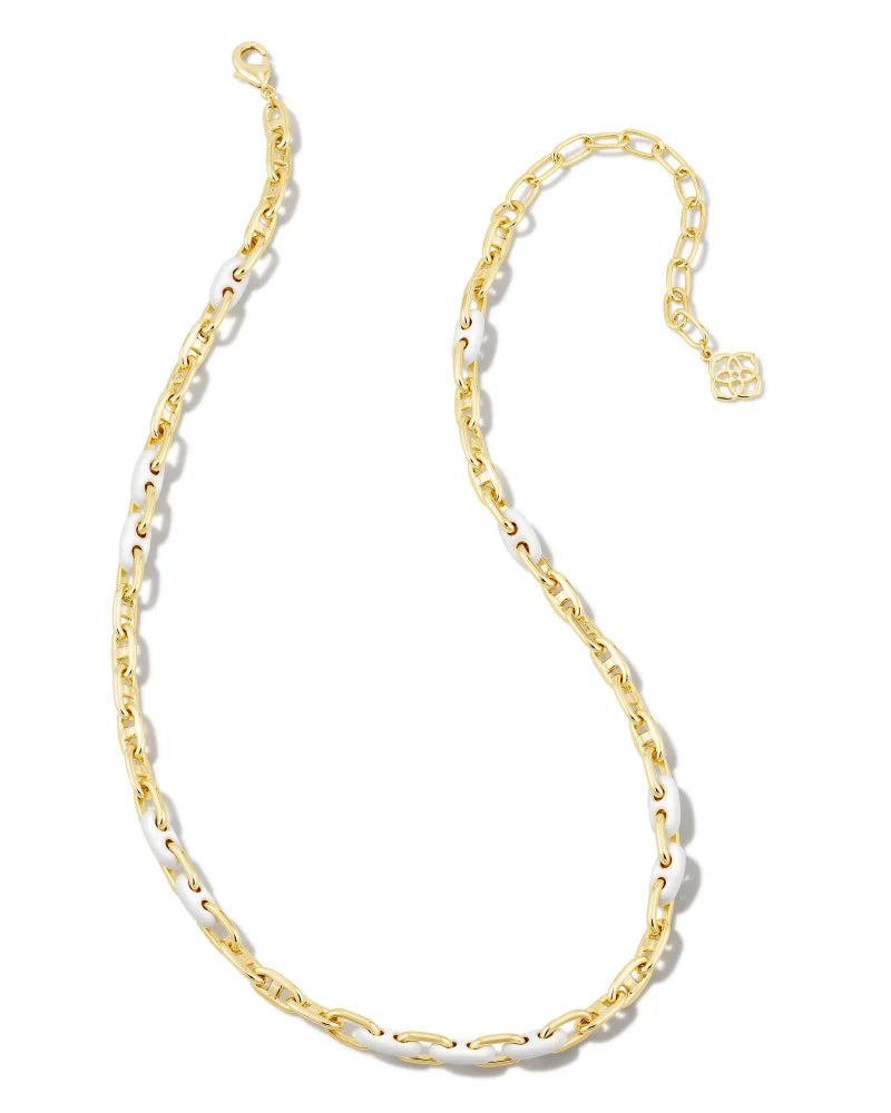 Kendra Scott | Bailey Gold Chain Necklace in White Mix - preenteronline