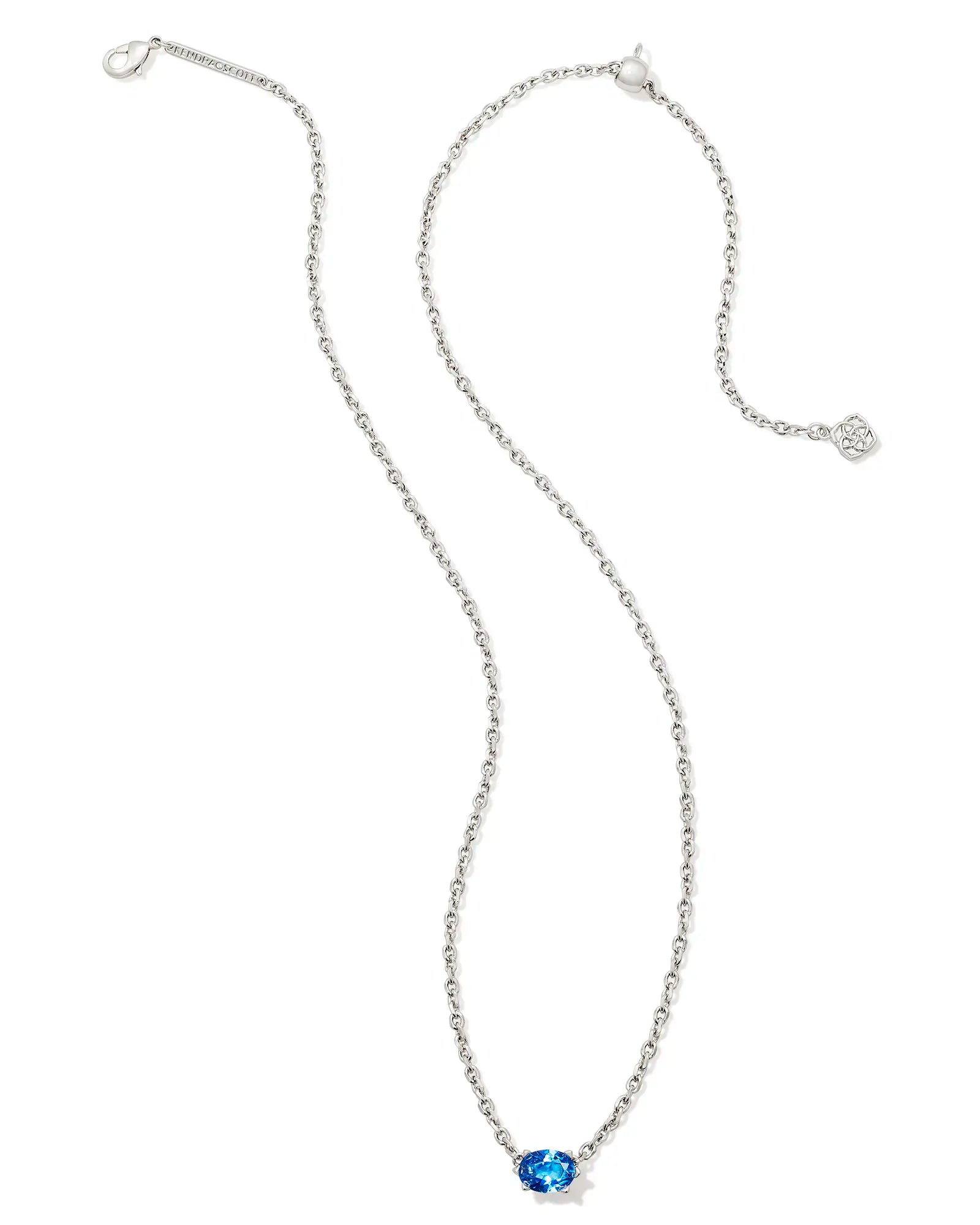 Kendra Scott | Cailin Silver Pendant Necklace in Blue Violet Crystal