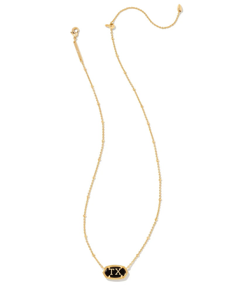 Kendra Scott | Elisa Gold Texas Necklace in Black Agate - preenteronline