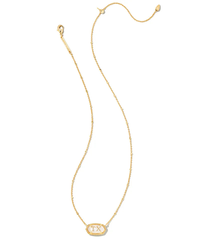 Kendra Scott | Elisa Gold Texas Necklace in Ivory Mother of Pearl - preenteronline