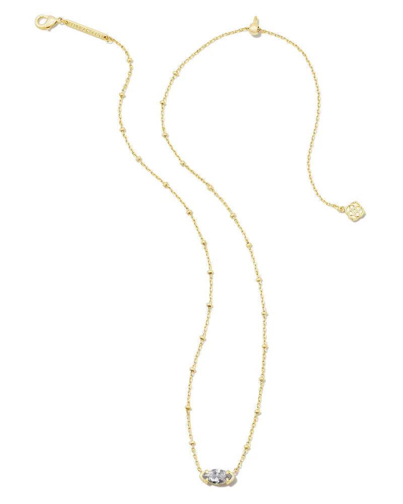 Kendra Scott | Genevieve Gold Satellite Short Pendant Necklace in White Crystal - preenteronline