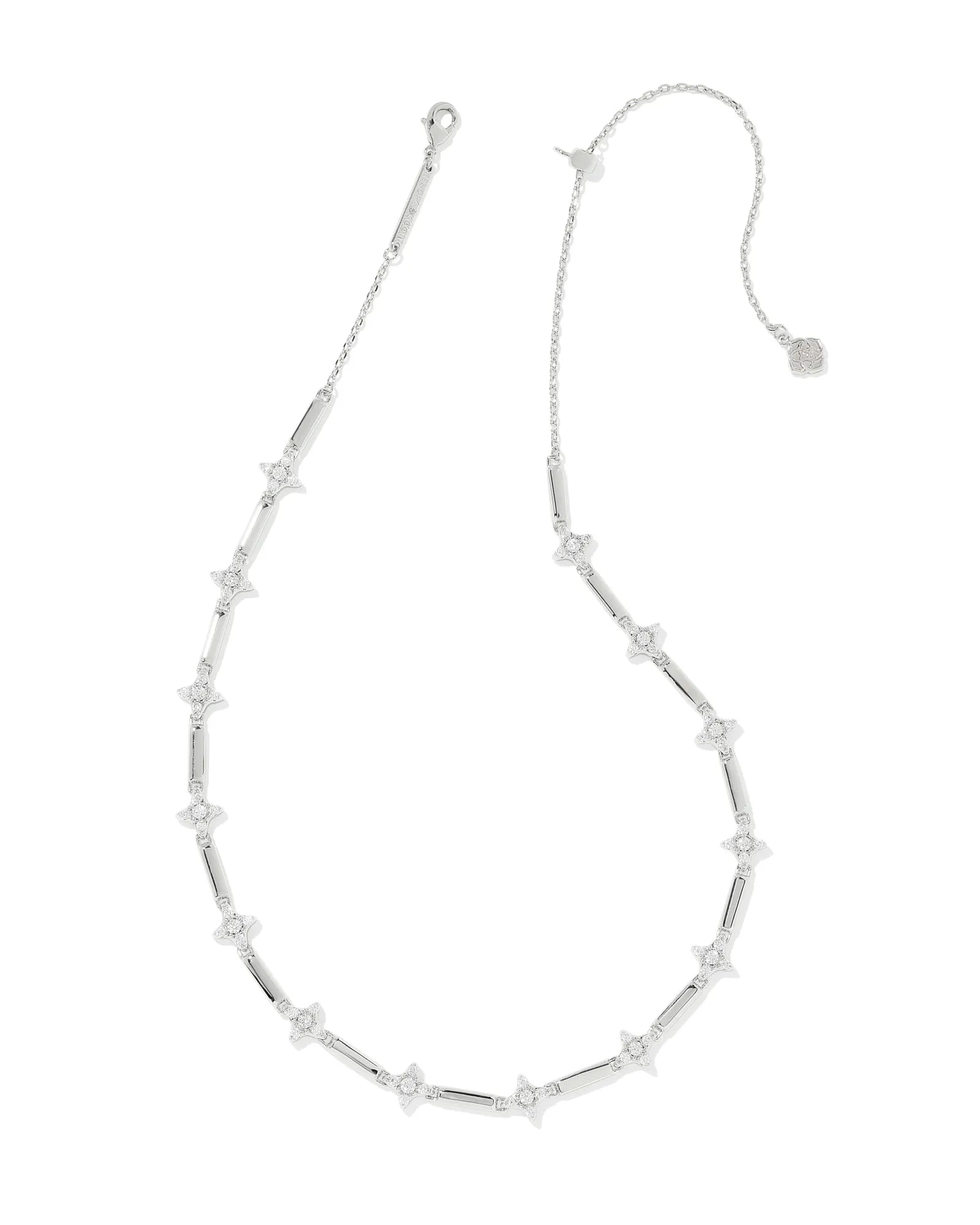 Kendra Scott | Holland Silver Strand Necklace in White Crystal