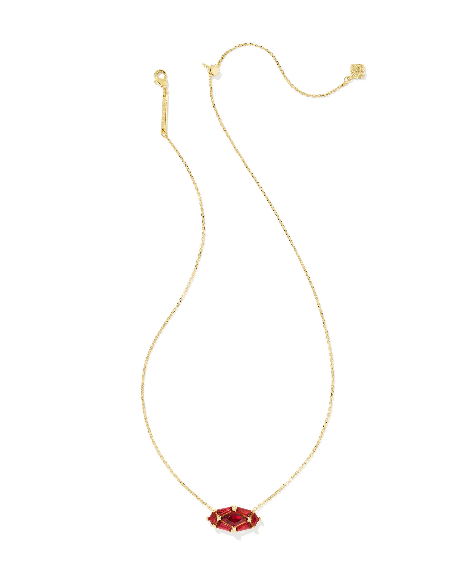 Kendra Scott | Lindy Rae Elisa Gold Short Pendant Necklace in Red Crystal