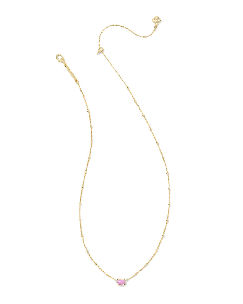 Kendra Scott |  Mini Elisa Gold Satellite Short Pendant Necklace in Fuchsia Magnesite - preenteronline