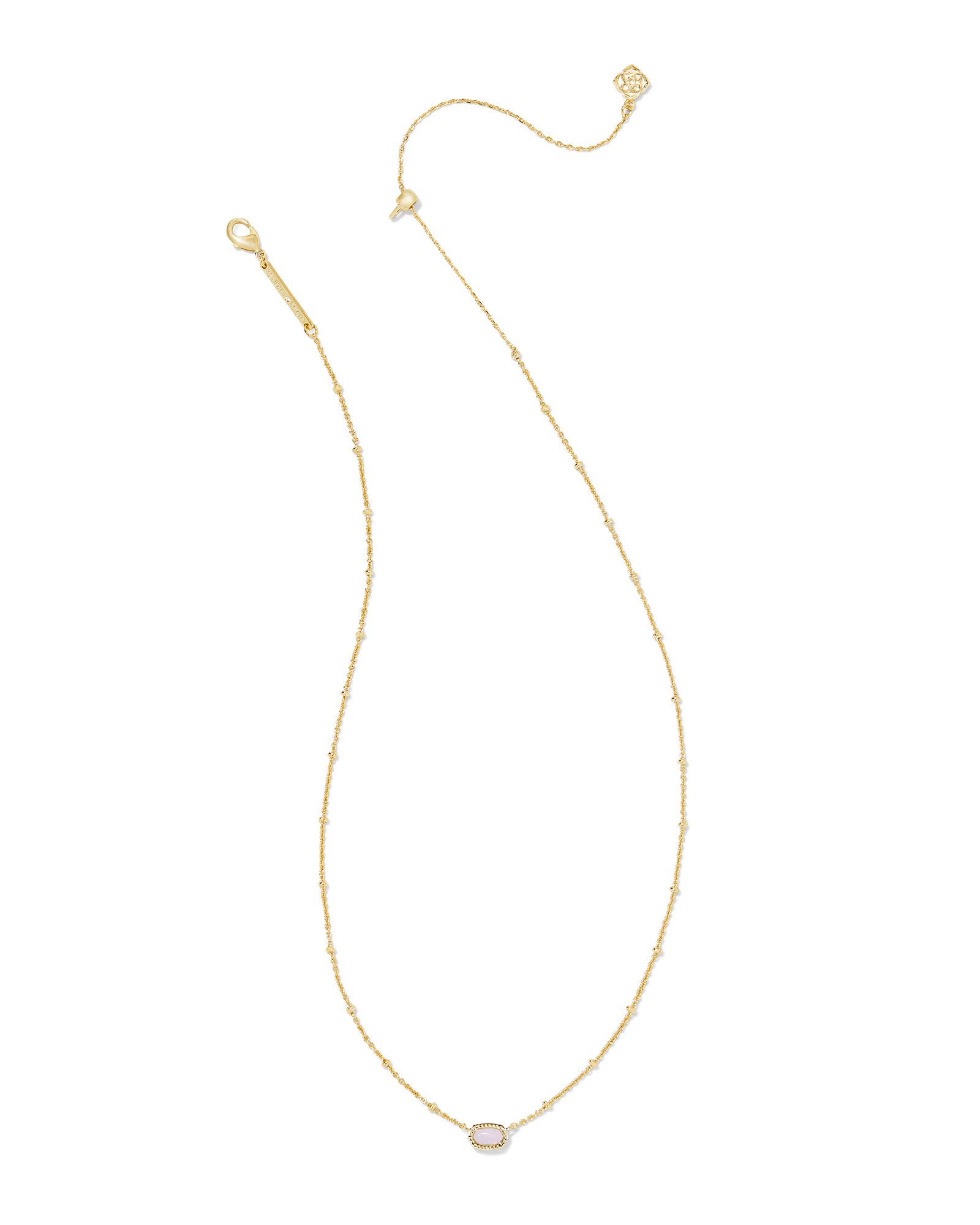 Kendra Scott |  Mini Elisa Gold Satellite Short Pendant Necklace in Pink Opalite Crystal - preenteronline