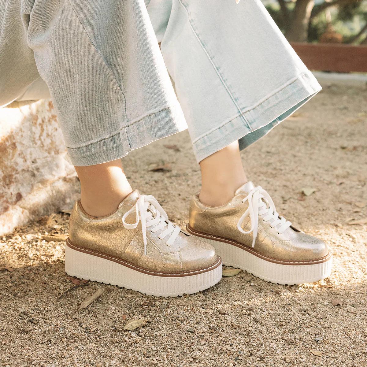 Yellow Box | Marcell Flatform Sneaker in Gold