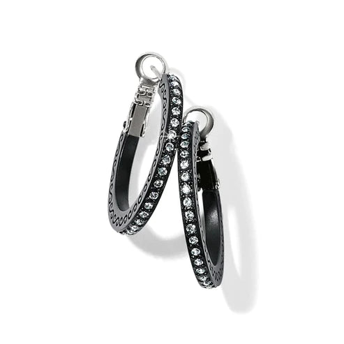 Brighton | Meridian Eclipse Small Hoop Earring in Black - preenteronline