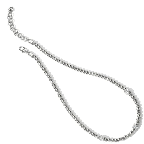 Brighton | Meridian Petite Beads Station Necklace in Silver Tone - preenteronline