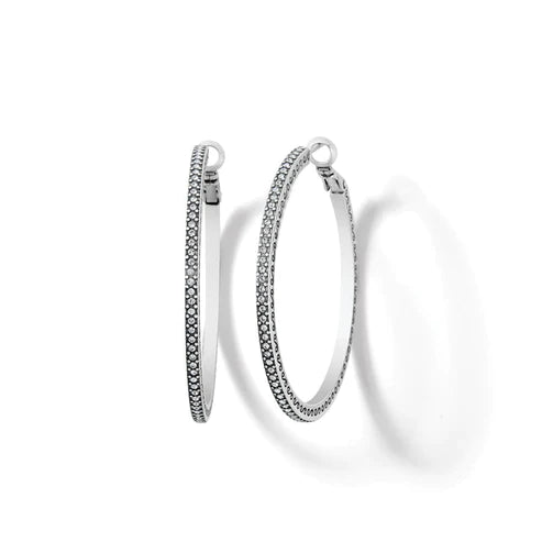 Brighton | Meridian Thin Large Hoop in Silver Tone - preenteronline