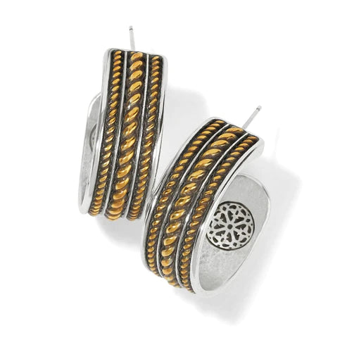 Brighton | Monete Wide Hoop Earrings in Gold and Silver Tone - preenteronline