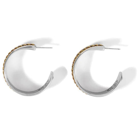 Brighton | Monete Wide Hoop Earrings in Gold and Silver Tone - preenteronline