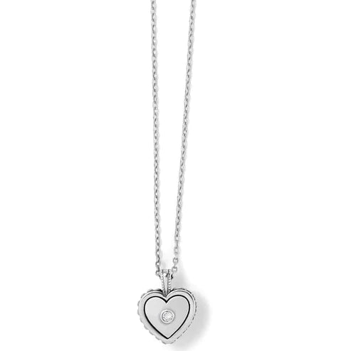 Brighton | Pretty Tough Bold Heart Petite Necklace in Silver Tone - preenteronline