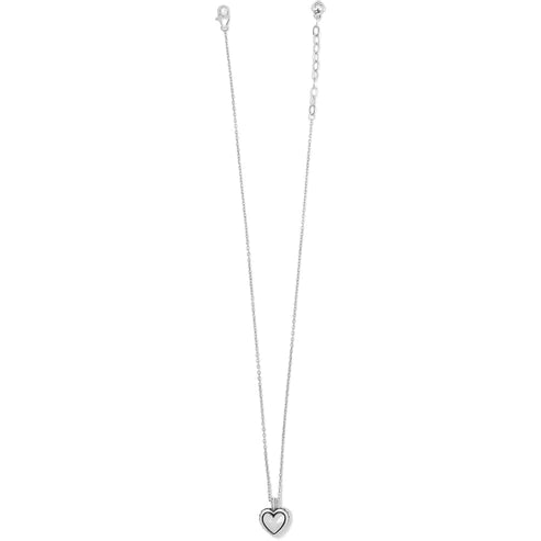 Brighton | Pretty Tough Bold Heart Petite Necklace in Silver Tone - preenteronline