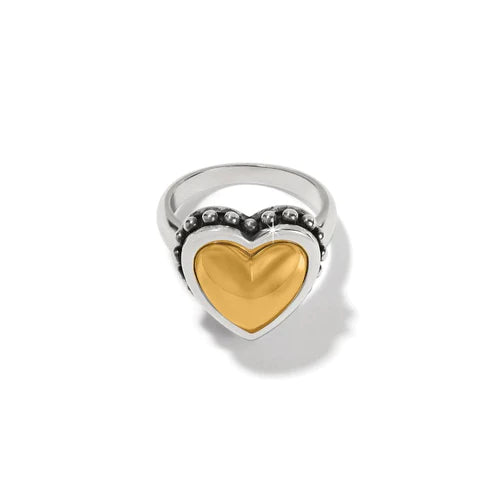 Brighton | Pretty Tough Bold Heart Ring in Gold and Silver Tone - preenteronline