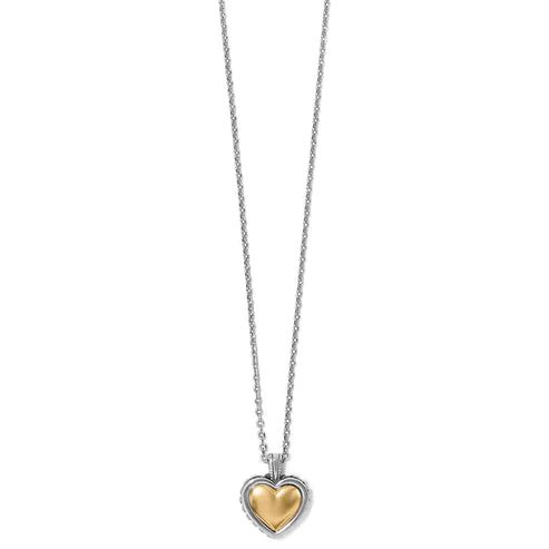 Brighton | Pretty Tough Bold Two Tone Heart Petite Necklace - preenteronline