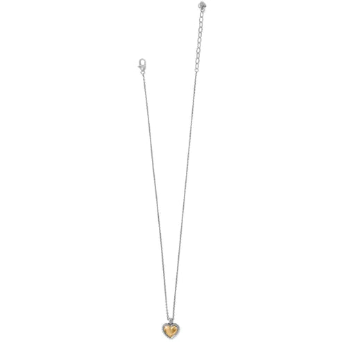 Brighton | Pretty Tough Bold Two Tone Heart Petite Necklace - preenteronline