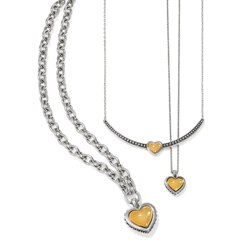 Brighton | Pretty Tough Bold Two Tone Heart Petite Necklace - preenteronline