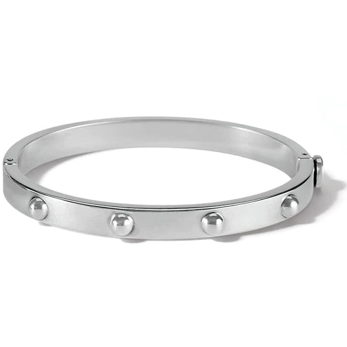 Brighton | Pretty Tough Groove Hinged Bangle Bracelet in Silver Tone - preenteronline