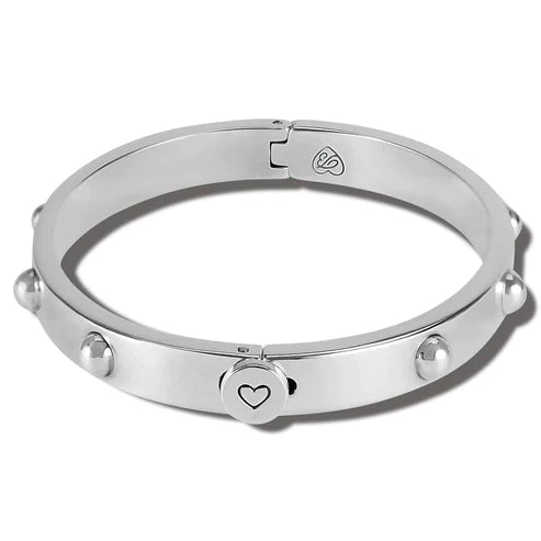 Brighton | Pretty Tough Groove Hinged Bangle Bracelet in Silver Tone - preenteronline