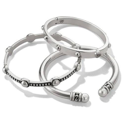 Brighton | Pretty Tough Groove Hinged Bangle Bracelet in Silver Tone - preenteronline