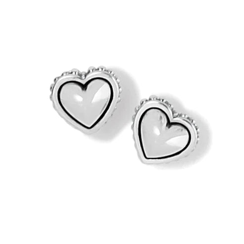 Brighton | Pretty Tough Petite Heart Post Earrings in Silver and Gold Tone - preenteronline